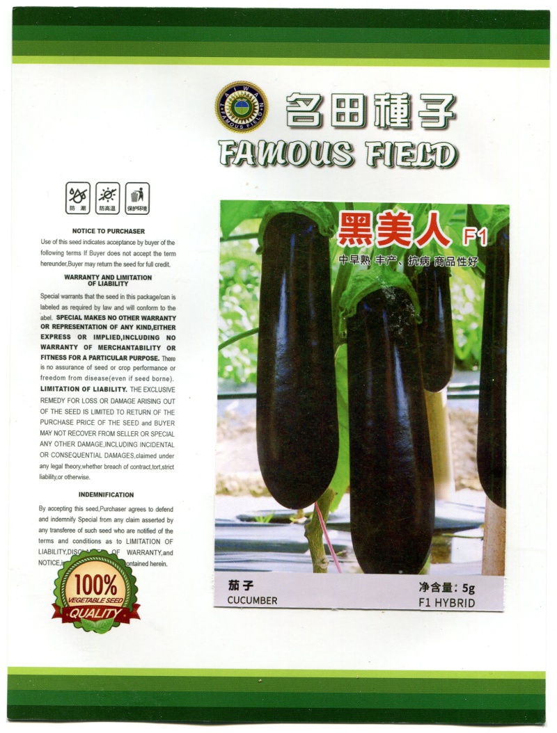 绿把棒茄子种子，品质好，产量高