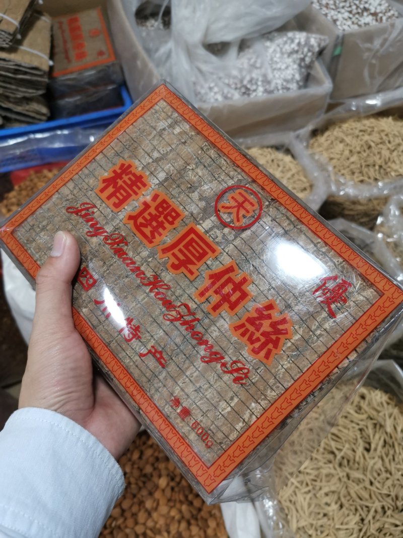 精品金丝杜仲皮一盒600克基地直销全国发货批发零售