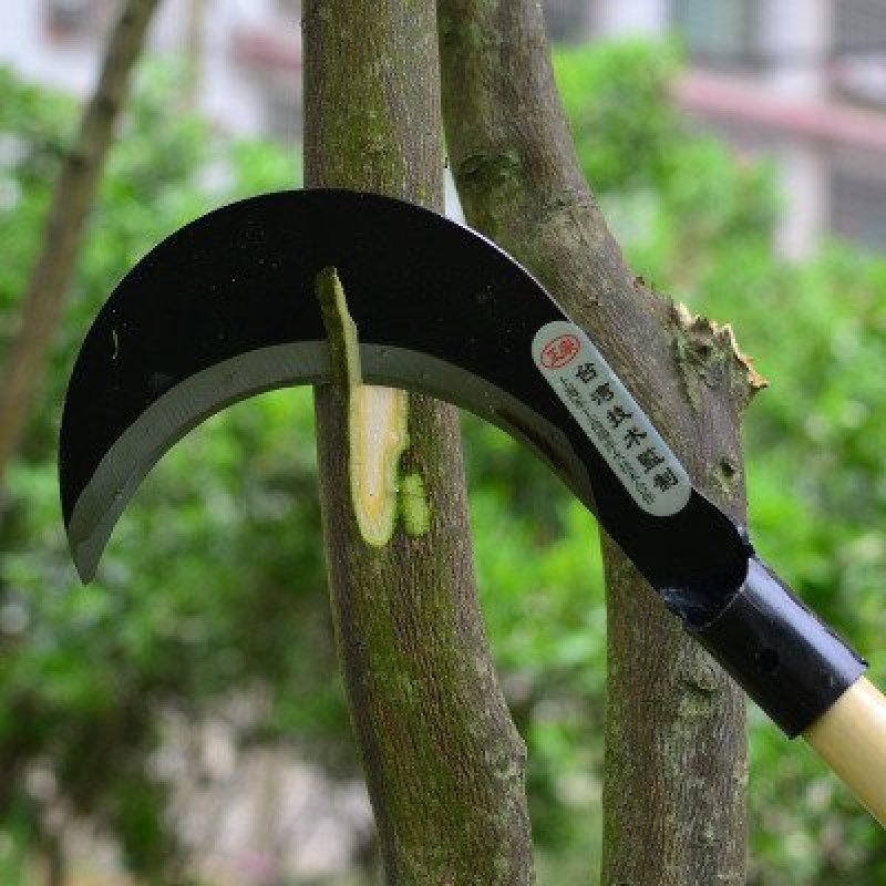 进口锰钢镰刀割草刀农具玉米收割割草长柄户外农用除草工具