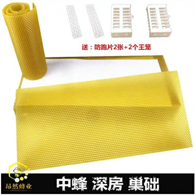 中蜂巢础蜂蜡蜂巢蜜蜂巢础片巢基巢框巢脾蜜蜂箱养蜂工具全套