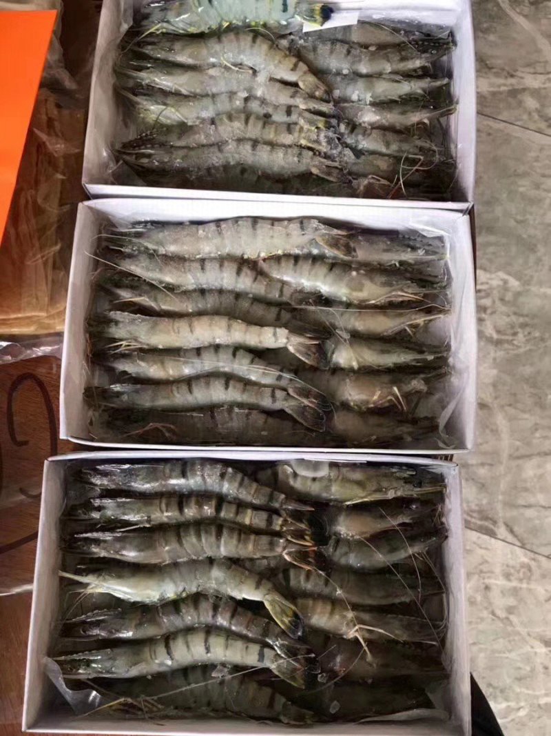 【顺丰包邮】黑虎虾净重370克/盒，3盒/件，一件代发