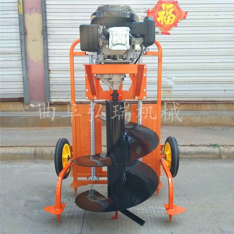 批发四冲程大马力地钻机螺旋式深坑打洞机三脚架式手扶挖坑机