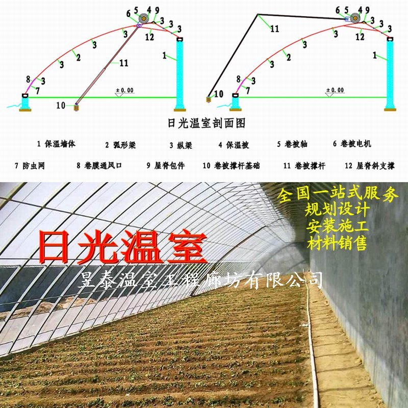 温室大棚日光温室暖棚几字钢椭圆钢管大棚薄膜大棚棉被暖棚