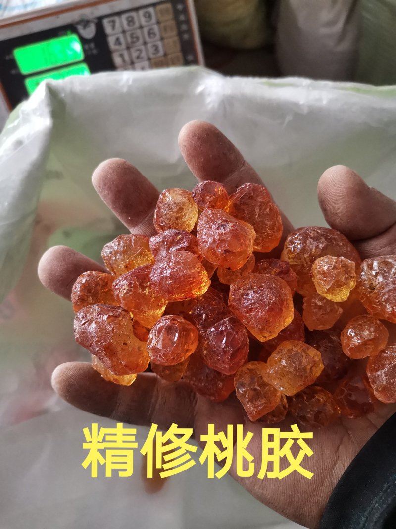 精修桃胶（人工剪刀去黑修剪桃胶）