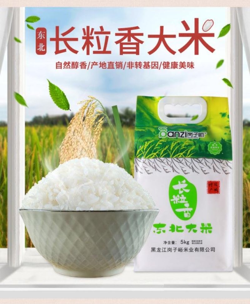 岗子峪东北长粒香大米5Kg1袋真空包装