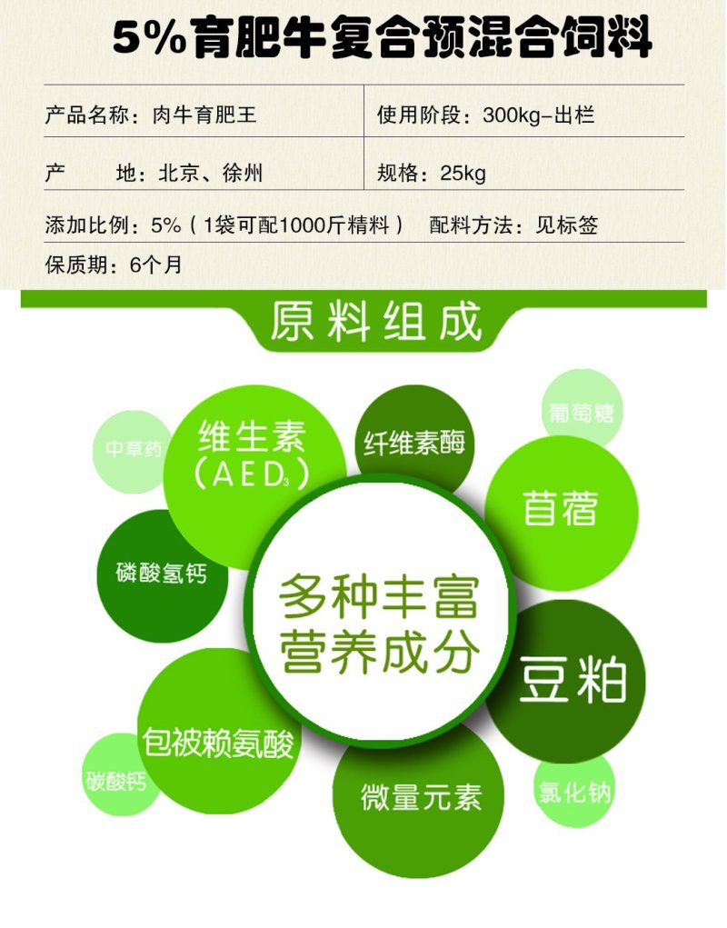 成都英美尔育肥牛专用复合预混合饲料配方后期催肥增重促生长