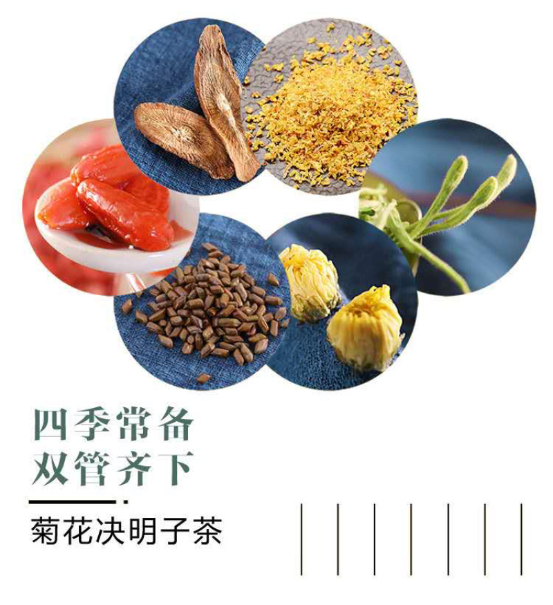 菊花决明子茶金银花茶枸杞牛蒡茶组合养生花草茶