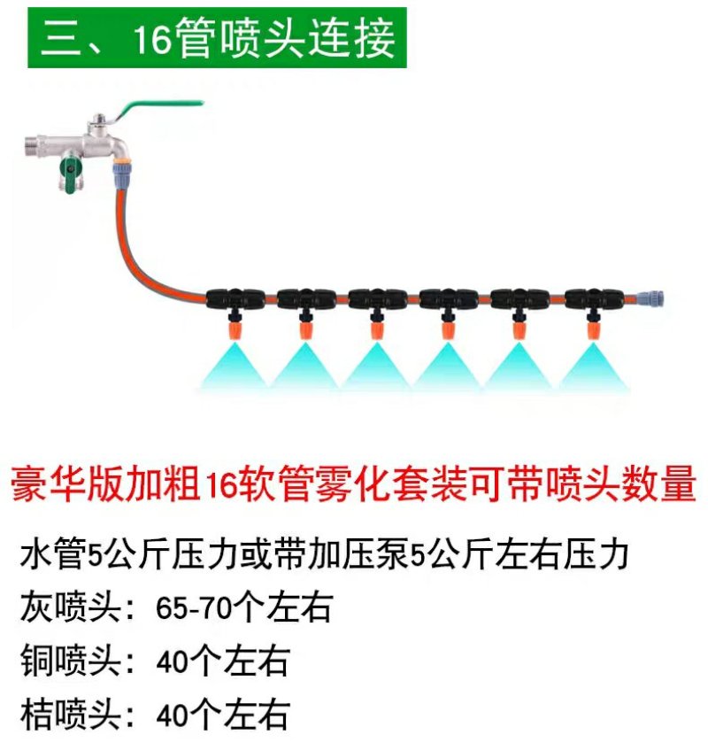 全新雾化喷淋喷头自动浇水浇花神器农用喷雾器降温除尘