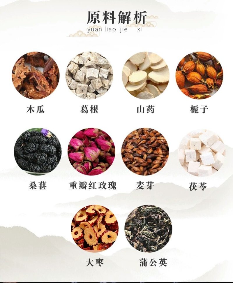 木瓜丰挺茶五宝茶八宝茶下垂平胸女人茶