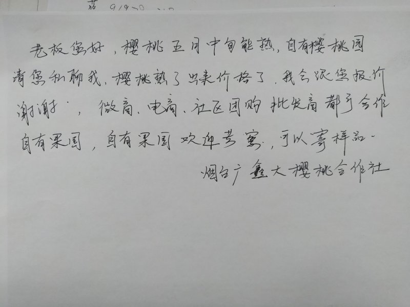 烟台大樱桃，自有果园