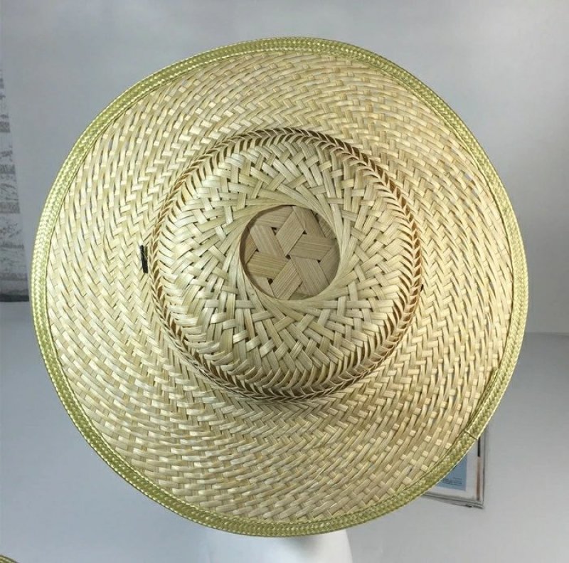 竹编布遮阳帽防晒大沿檐凉帽出游太阳帽农民遮阳布编织