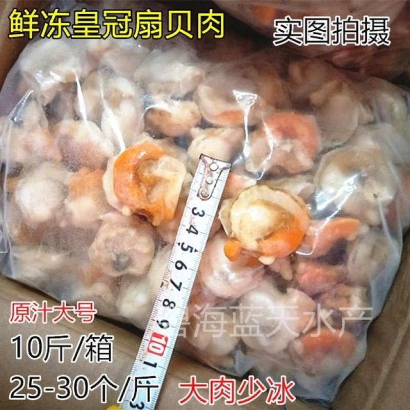 鲜活冷冻新鲜扇贝肉毛蛤肉扇贝超大极速发货去沙包不去沙包