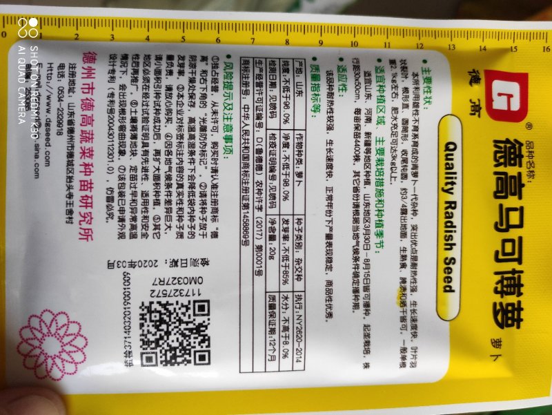 德高马可博萝青皮萝卜种子