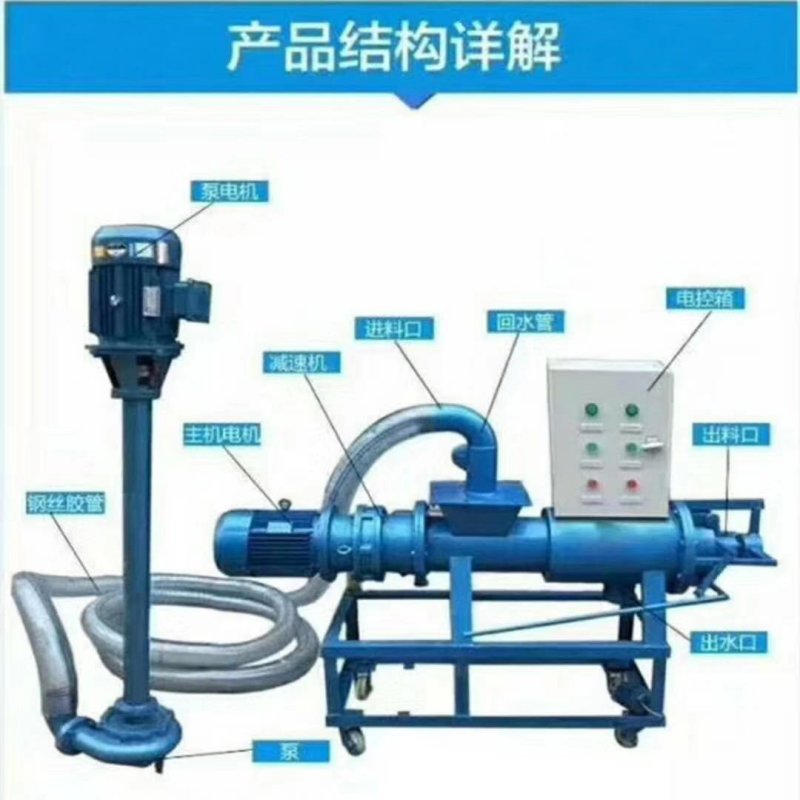 牛粪猪粪斜筛式粪便分离机干湿分离豆渣中药材固液脱水机