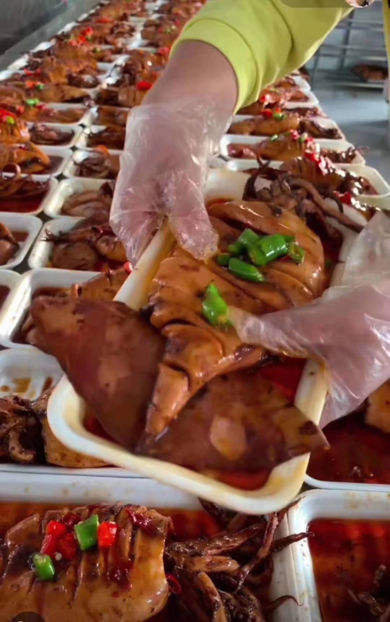 网红新鲜大鱿鱼香辣大个头鱿鱼熟食麻辣熟食零食整只加热即食