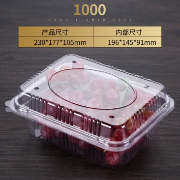 一次性透明料水果包装盒子草莓盒果蔬打包盒有盖100个一件