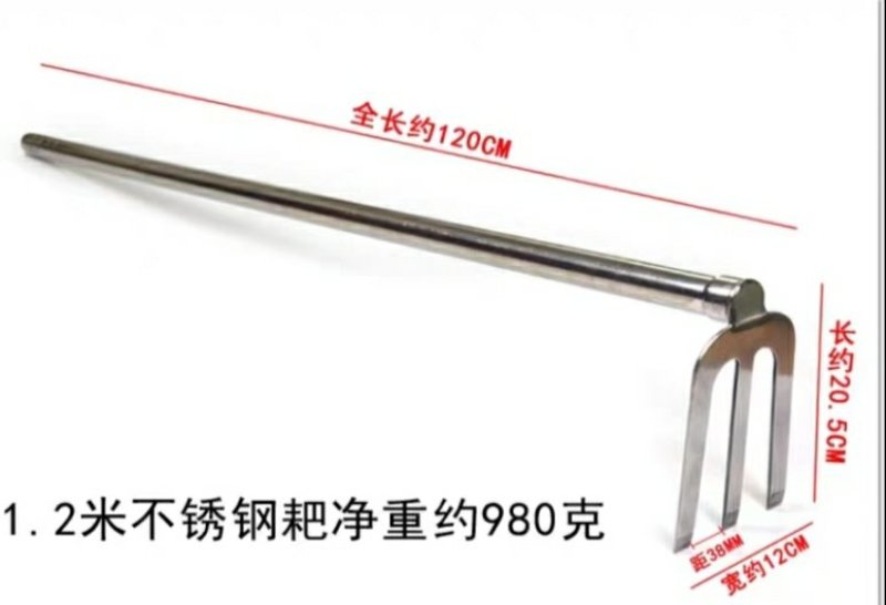 户外农具工具长柄不锈钢锄头加厚全钢耙子挖土种菜除草