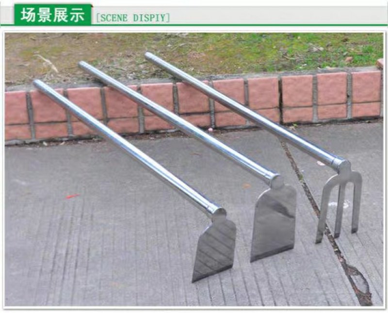 户外农具工具长柄不锈钢锄头加厚全钢耙子挖土种菜除草
