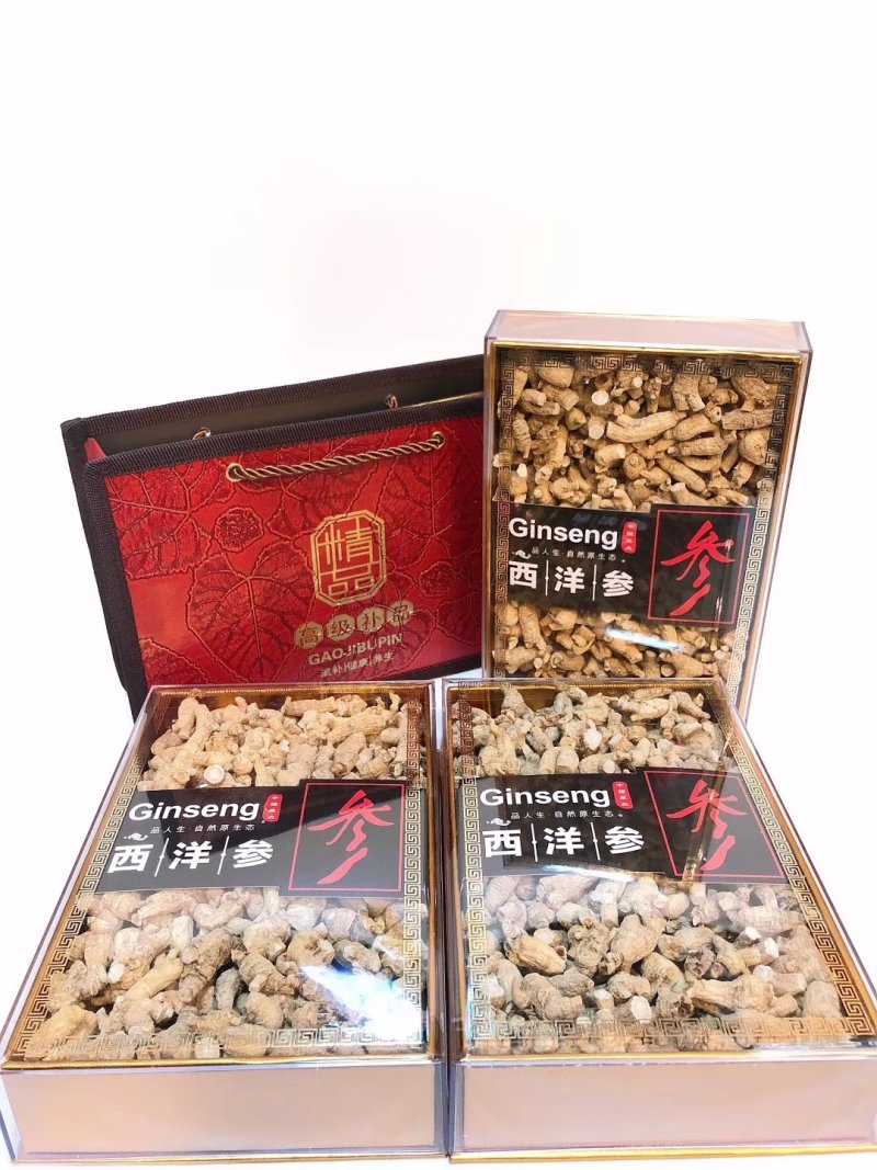 各种规格西洋参，小礼盒装，净重250克装。