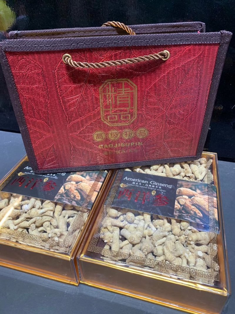各种规格西洋参，小礼盒装，净重250克装。