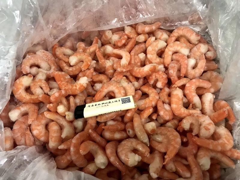 北部湾熟冻单冻红虾，。