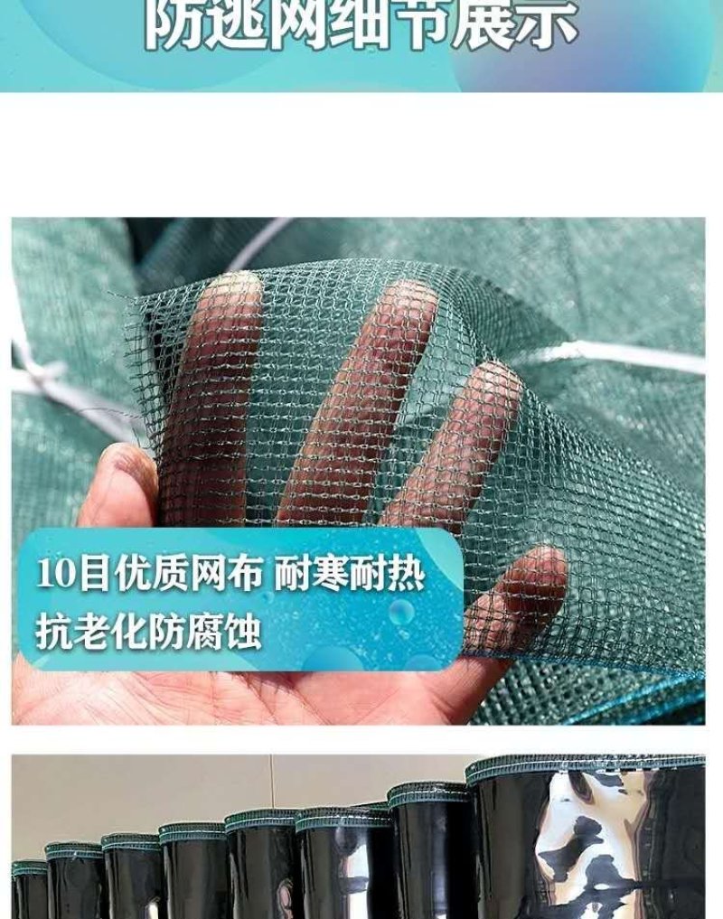 小龙虾防逃网加厚虾塘围网龙虾防逃板防晒防老化结实耐用