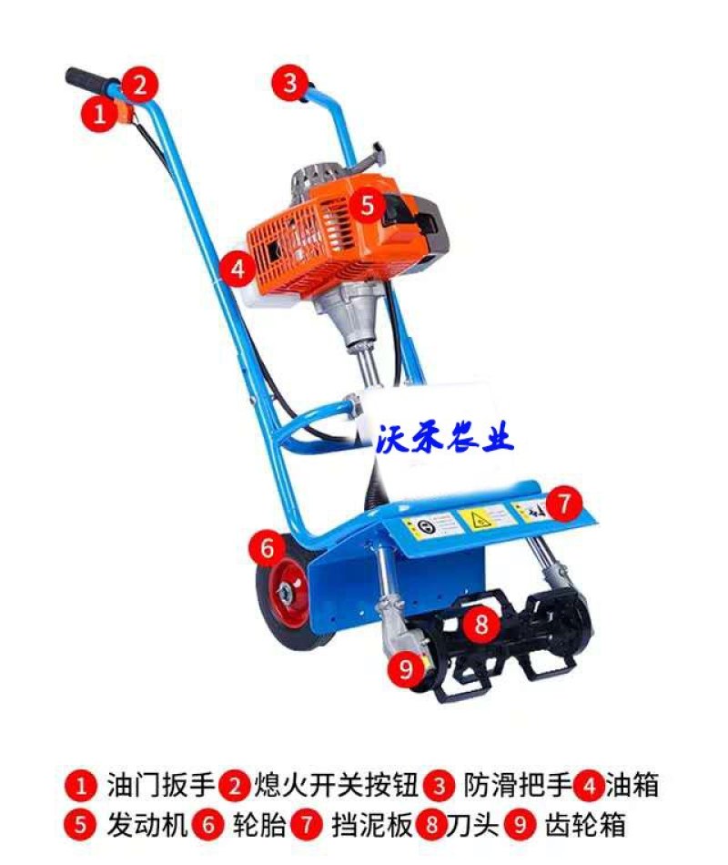 碎草机割草机四冲程推车小型多功能除草农用汽油开荒锄地双杆
