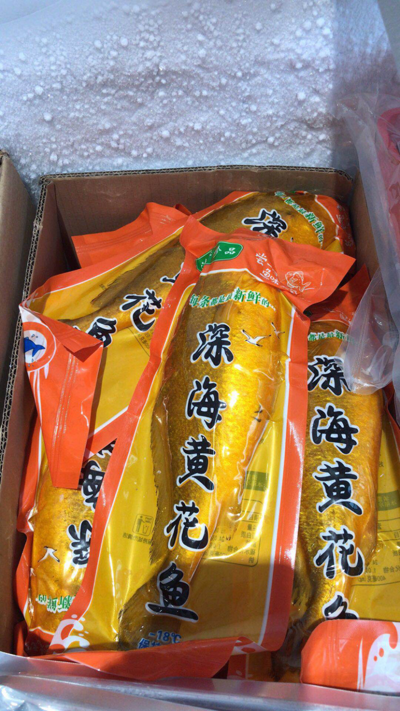 新鲜冷冻黄花鱼无冰衣单体冷冻大黄鱼