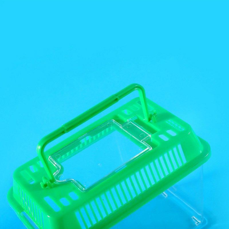 金鱼缸乌龟缸地摊便携式塑料盒乌龟瓶透明小缸带盖彩色水族箱
