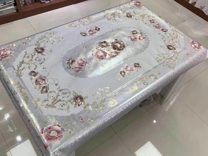 新款欧式烫金窗帘用途广泛外贸出口桌布飘窗