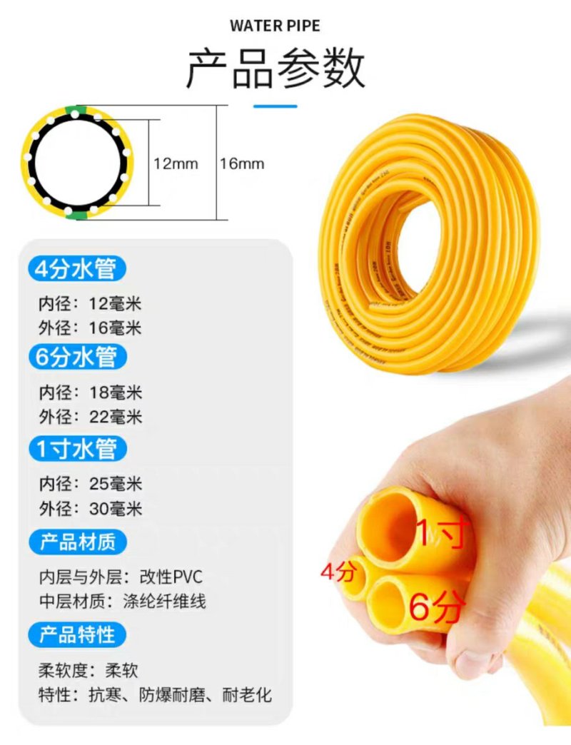 低价6分1寸4分四分水管软管花园管浇花浇地家用自来水塑料