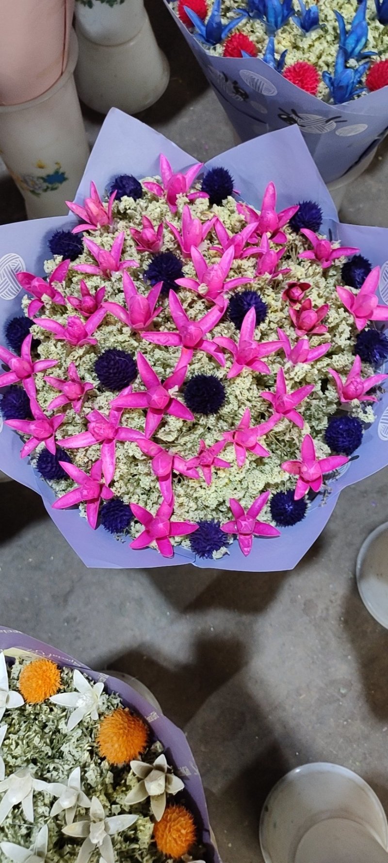 混搭勿忘我干花情人草干花，水晶花干花