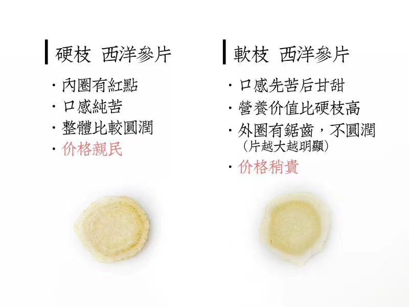 【包邮】西洋参片长白山0.8规格软支硬支250克