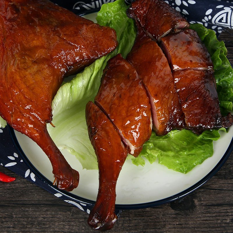 湖南湘菜特色食材柴火烟薰腊鸭腿1斤湖南腊肉咸鸭腿非