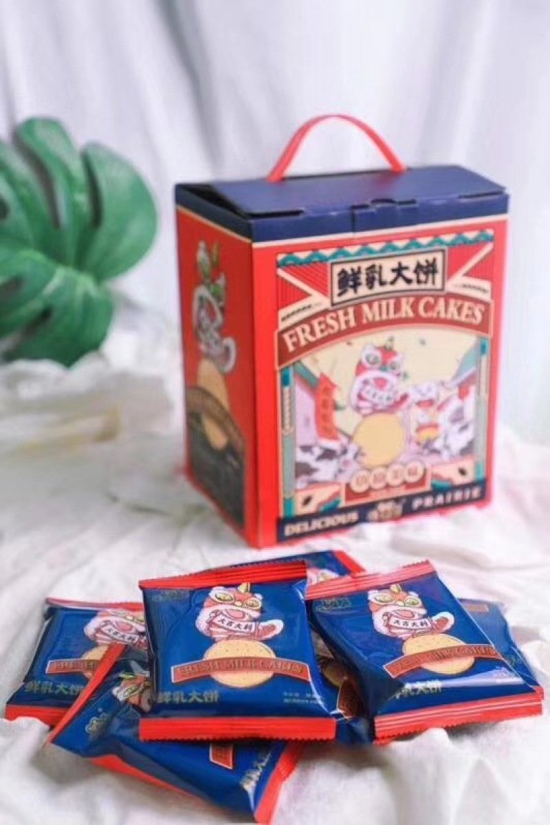 叮咚熊鲜乳大饼薄脆饼1提800g整箱内独立包装包邮代发