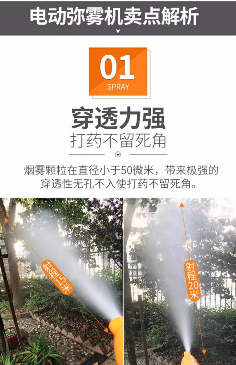 【包邮】电动超微弥雾机迷雾机农用喷雾器打药机器喷15米