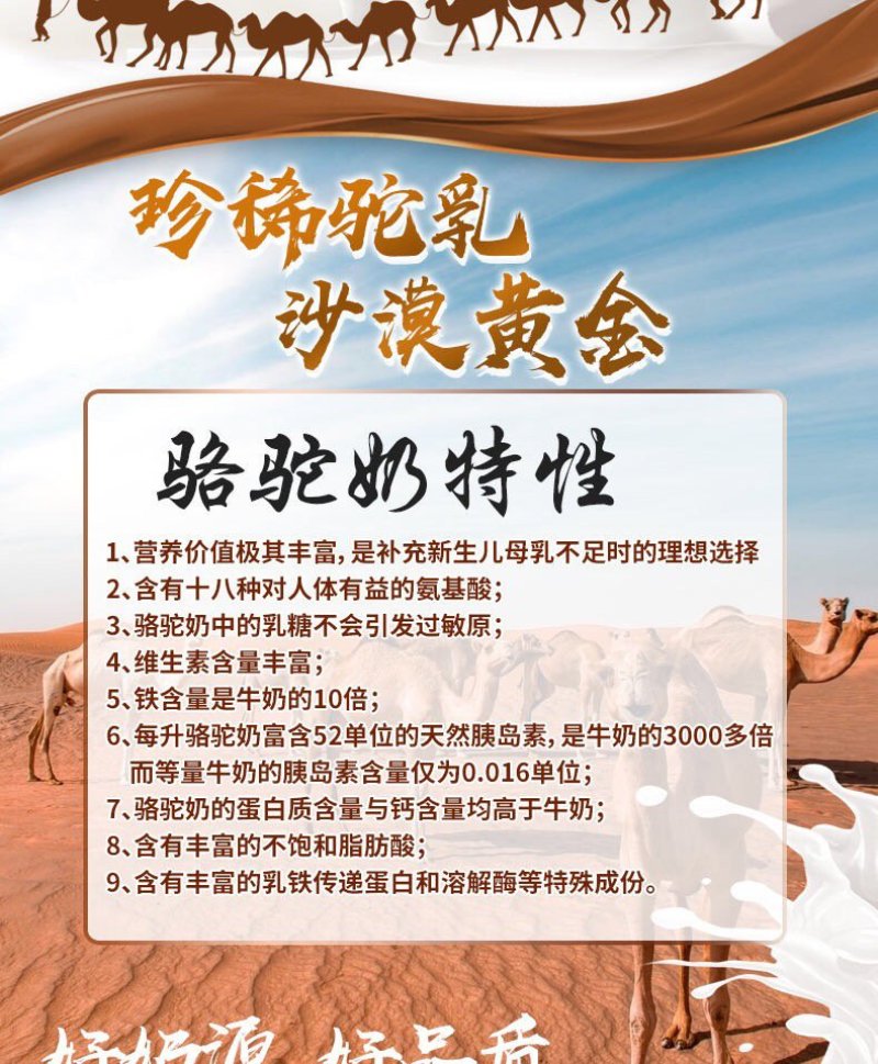 跑江湖热卖骆驼奶粉1000g每罐一件代发
