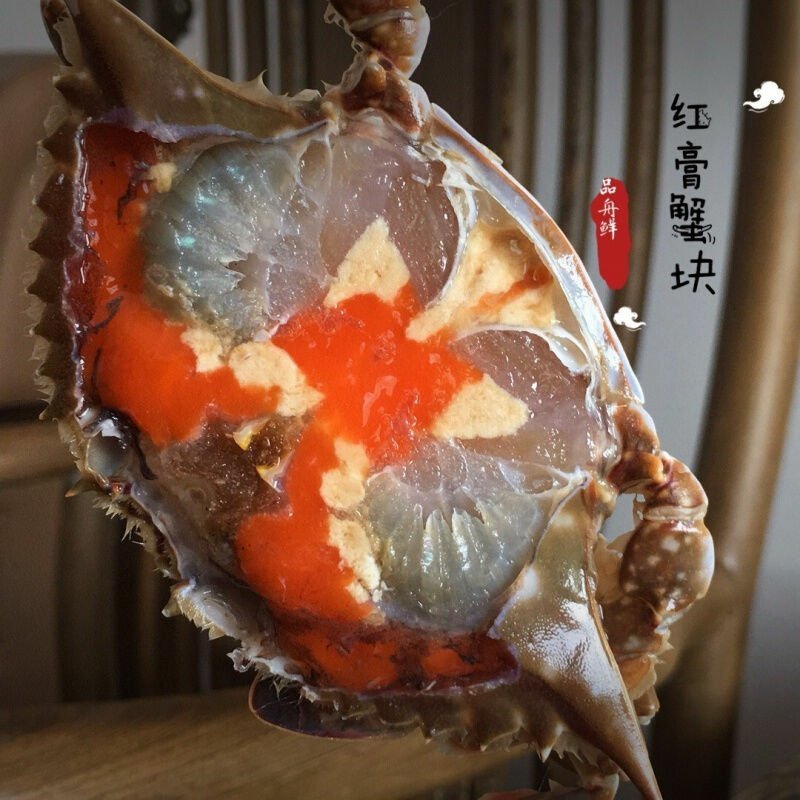 龙英红膏呛蟹即食梭子蟹母蟹宁波舟山特产海鲜呛蟹炝蟹整只咸
