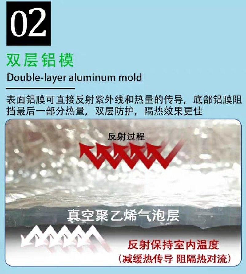 吸音棉铝箔膜遮阳挡保温外墙密耐高温绝缘隔热板晒房顶珍珠棉
