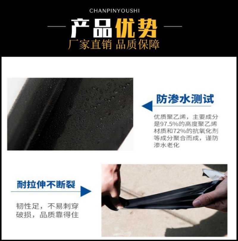 泥鳅防钻膜养鸡场沉淀池防渗膜人工湖专用土工膜厂家销