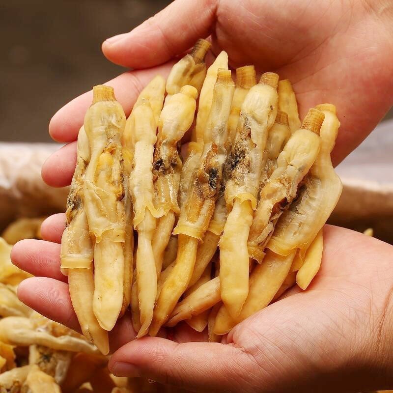 蛏子干蛏肉淡晒新鲜蛏干海鲜干货海蛏子圣子干竹蛏100