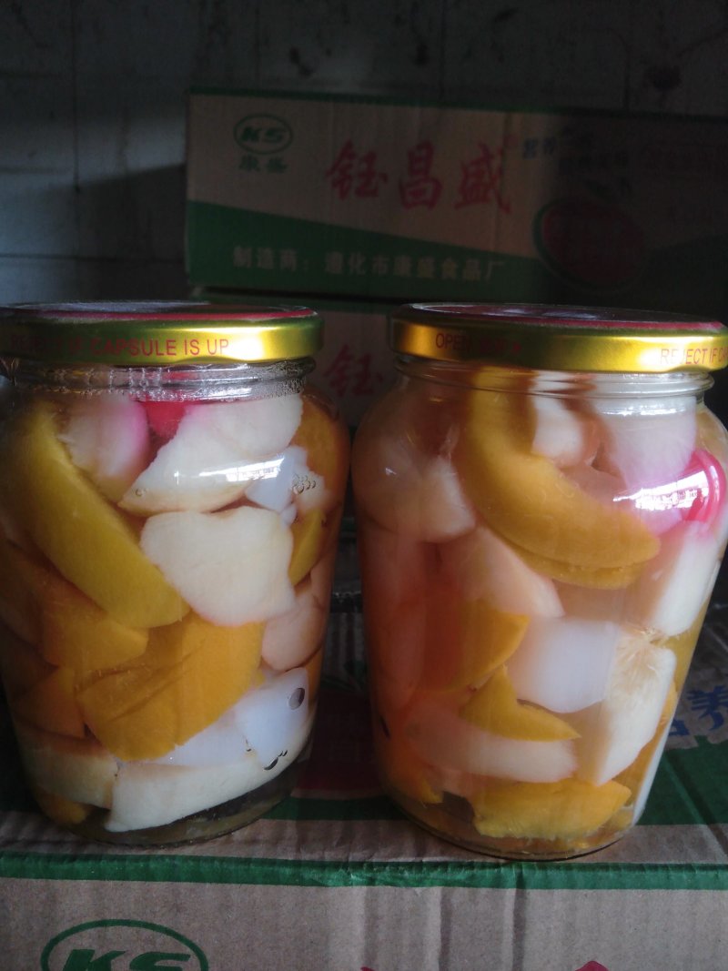 唐山遵化市，大量批发水果罐头，大批量现货！