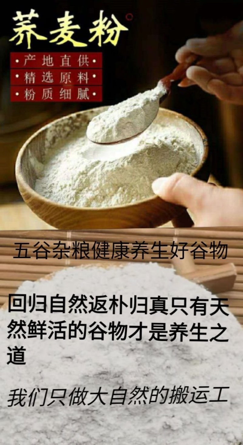 荞麦面粉全荞麦面粉黑荞麦面粉苦荞面粉可作面条5斤装包邮