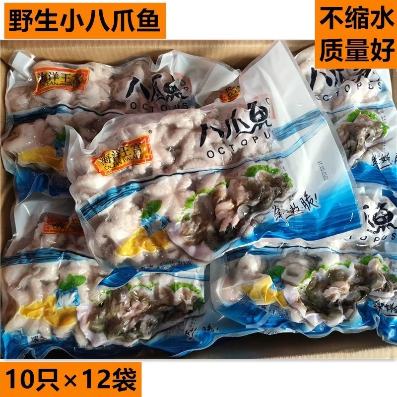 深海新鲜小章鱼短腿八爪鱼迷你小八抓鱼冷冻海鲜零食火锅食材