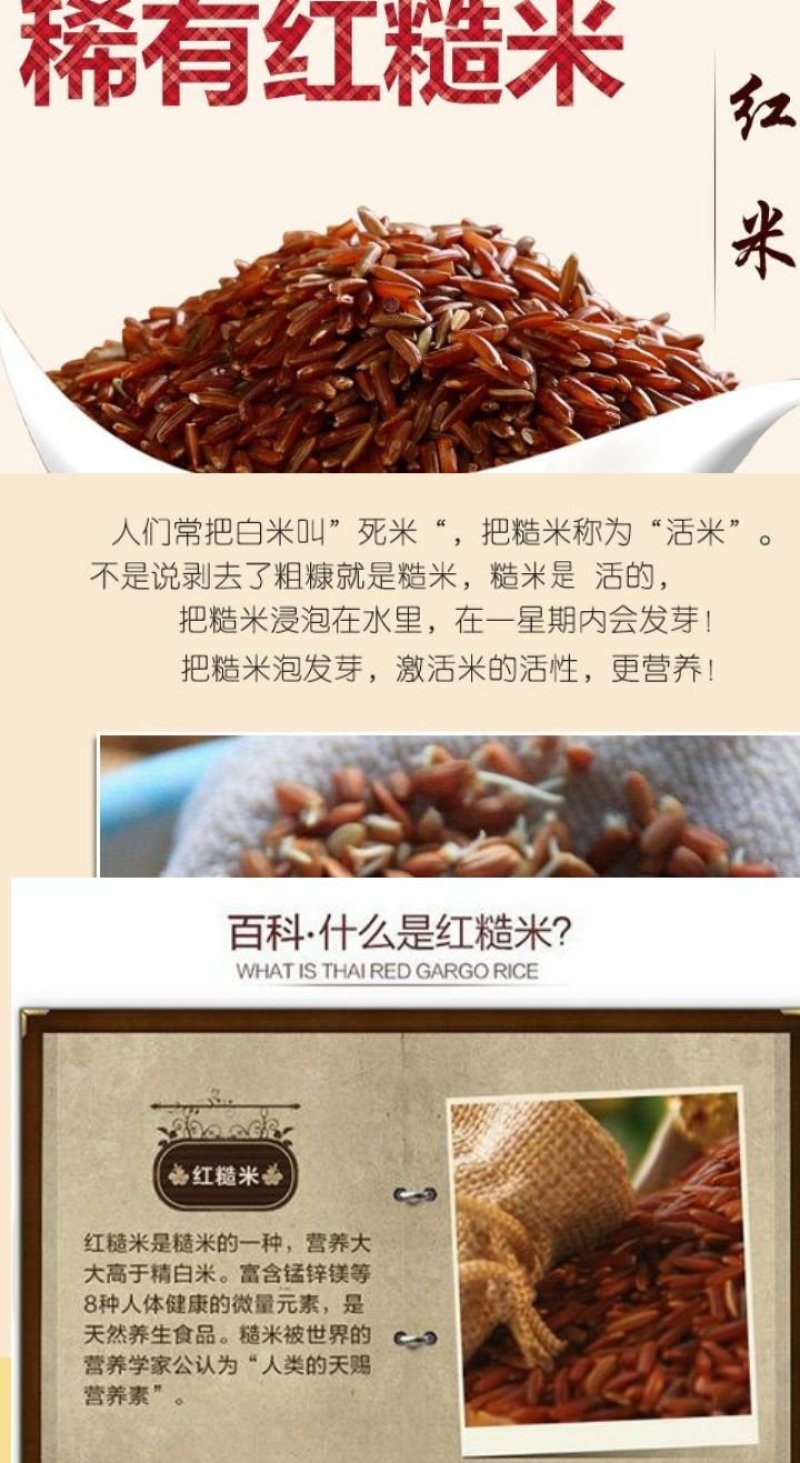 红糙米稀少红糙米会发芽的活米红糙米5斤装包邮