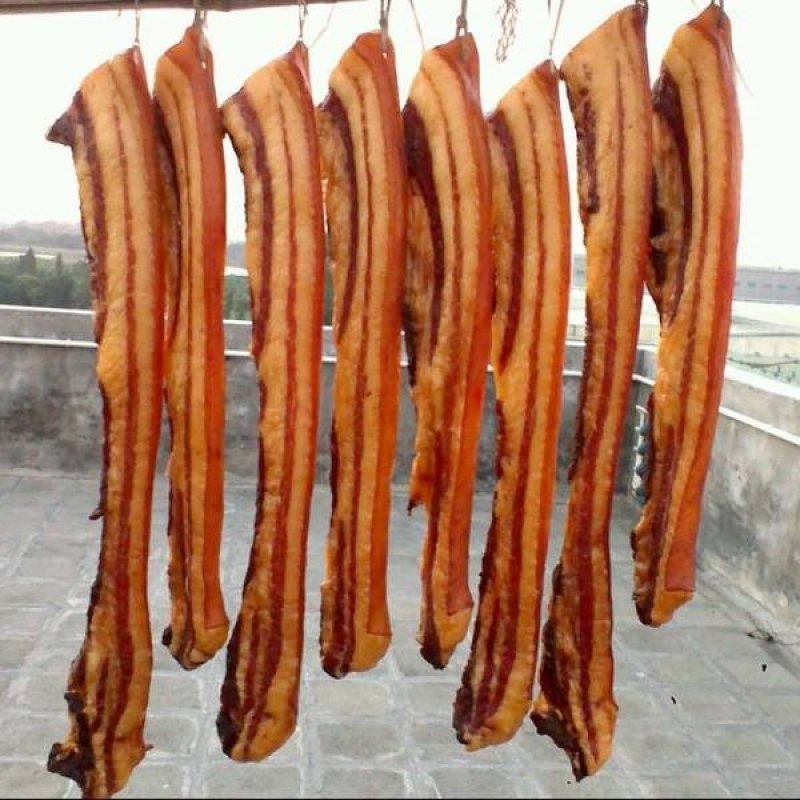 农村腊肉及纯自然生长野生蔬菜