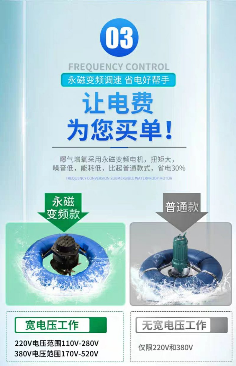 涌浪式曝气式增氧机浮式水泵鱼塘池塘制氧大型养殖增
