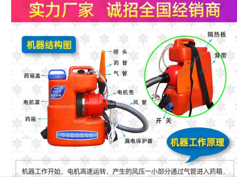 电动超微雾化机喷雾机田园管理喷雾器大动力雾化机