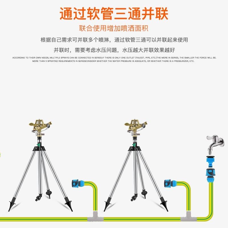 喷头360度自动旋转草坪绿化园林灌溉农用浇地洒水器绿化大