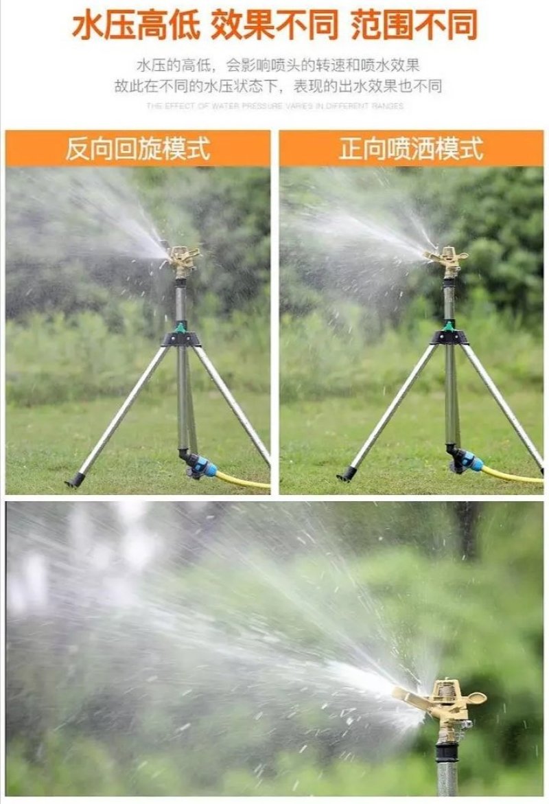 喷头360度自动旋转草坪绿化园林灌溉农用浇地洒水器绿化大